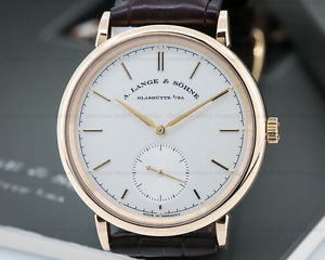 A Lange & Sohne 380.032 380032 Saxonia Automatik 18K Rose Gold / Silver Dial
