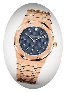 UNWORN ~ Audemars Piguet Royal Oak Rose Gold, Rose Gold Bracelet, Blue Dial-39mm