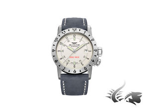 Glycine Airman Double Twelve Automatic Watch, White, GL 224, Leather Strap