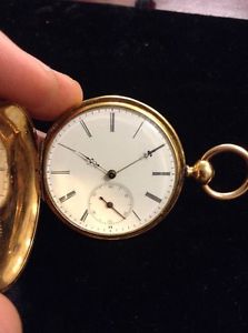18k Gold L S Reymond Locle Straight Line Lever Pocket Watch