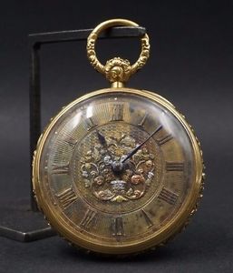 S.I. Tobias 18k Tri Color Gold Pocket Watch Thomas Helsby Chester Case W000