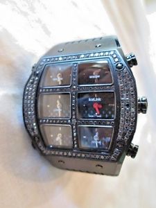 ICELINK DISTRICT 6, (6 Time Zones)WRIST WATCH LOTS OF BLING
