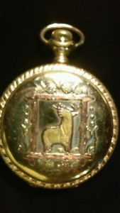 Stunning Solid  14kt ElginCommander, Multi Color Gold Box Hinge Pocket Watch