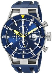Locman Italy Men's 051200BYBLNKSIB Montecristo Professional Divers Chronograph