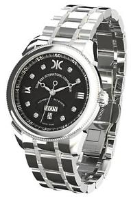 DIC Luxury Mens Swiss Certified Diamond Watch Stainless Steel Case Black Dial