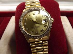 18ct Ladies Midi Date Just Dia Dot Dial & Diamond set Bezel Box & Papers Genuine