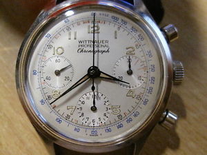 VINTAGE, WITTNAUER 3 REG. PROFESSIONAL CHRONOGRAPH WRISTWATCH,  V-72, S/S.