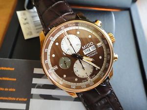 MIDO 44mm BROWN,Gold,Multifort Auto Chrono ETA Valjoux 7750 M005.614.36 watch