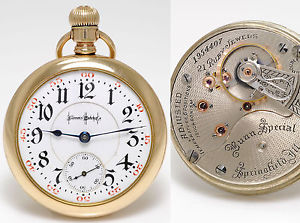 Antique Top Quality Gothic Railroad 21j Pocket Watch by Illonois Watch Co - 1907