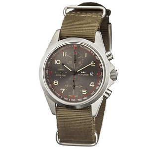Glycine Men's 3924.106AT-TB2 Combat Automatic Chronograph Gray Dial Green Strap