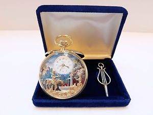VINTAGE REUGE MUSIC BOX AUTOMATON MUSICAL ALARM POCKET WATCH (WATCH VIDEO)