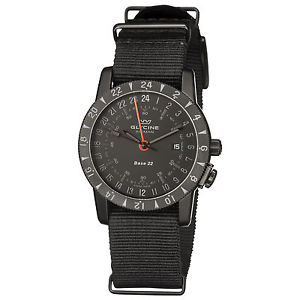 Glycine Men's 3887.99-TB99 Airman Base 22 Mystery GMT Automatic Black IP Watch