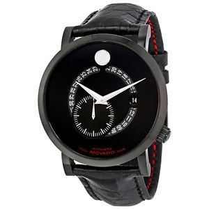 Movado Red Label Automatic Animated Date Small Seconds Black Dial Men's Watch