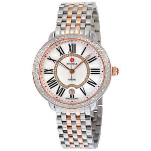 Michele Serein 16 Mother of Pearl Diamond Dial Two-Tone Ladies Watch