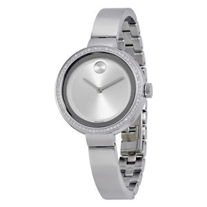 Movado Bold Silver Dial Stainless Steel Ladies Watch