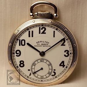 PRISTENE 23 Jewels Hamilton 950B "RAILWAY SPECIAL" Mechanical Pocket Watch 16s