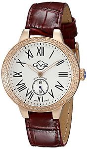 GV2 by Gevril Women's 9104 Astor Diamond Limited Edition Gold IP Leather Watch