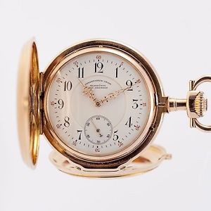 ANTIQUE 14K RED GOLD 1902 UHRENFABRIK UNION GLASHUTTE BEI DRESDAN POCKET WATCH