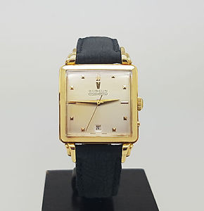 Fine Vintage 18K Solid Gold Gubelin Ipso-Matic Automatic Men Watch Fancy Lugs