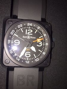 BELL & ROSS BR-01-93-GMT AUTOMATIC 46 mm AUTHENTIC MENS SPORT WATCH