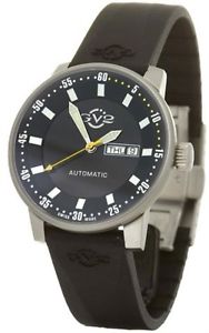 Gv2 by Gevril Men's 4002R Automatic Luminous Black Rubber Date Wristwatch