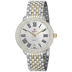 MICHELE WOMEN'S 36MM STEEL BRACELET & CASE SWISS QUARTZ WATCH MWW21B000007