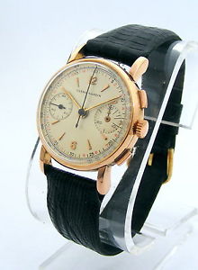 Vintage Chronograph Ulysse Nardin 18 k.solid gold case, snap back