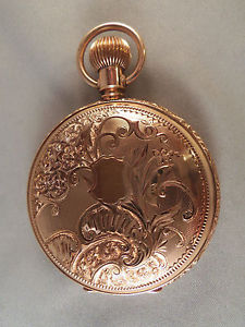 VINTAGE ELGIN **SOLID 14K YELLOW GOLD** HUNTING CASE POCKET WATCH  *BEAUTIFUL*
