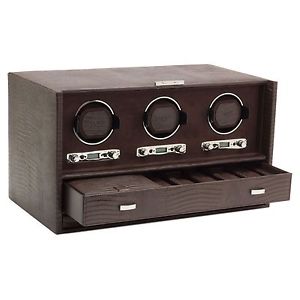 Wolf Blake Triple 2.7 Automated Mechanical Lockable Watch Winder - Brown Lizard
