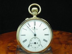 A. LANGE & SÖHNE DEUTSCHE UHRENFABRIKATION 14kt GOLD OPEN FACE DUF KALIBER 43