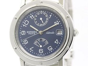 Polished HERMES Clipper Power Reserve Steel Automatic Watch CL5.710 (BF107491)