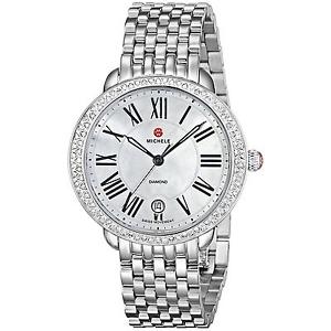 MICHELE WOMEN'S 36MM STEEL BRACELET & CASE SWISS QUARTZ WATCH MWW21B000001