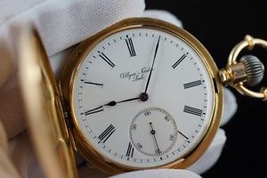 COLLECTABLE ULYSSE NARDIN HUNTER POCKET WATCH SOLID 18K YELLOW GOLD OVER 120GRAM