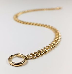 14K Yellow Gold Squared Cuban Link 12" Pocket Watch Fob Chain - 35.8 grams