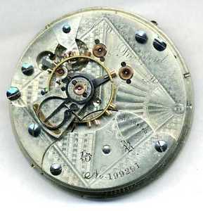 18s Rockford 15 R exposed escapement pocket watch Movement
