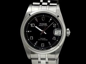 Vintage TUDOR Prince Date SS Automatic Black Dial Men's Wristwatch 72000, ML EMS