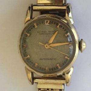 Vintage Ulysse Nardin automatic chronometer  14K yellow gold watch 32 mm GF band