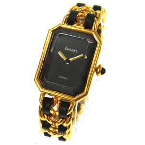 Authentic CHANEL Vintage Premiere Wristwatch Gold Quartz Swiss Made #M V05277