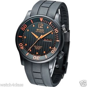 Genuine Mido Multifort Black/orange 42mm M005.930 PVD case Automatic 200m rubber