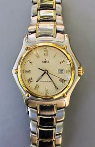 Ebel 1911 Mens 193902 Solid 18k Gold & Stainless Steel 2 tone w/ Box Papers Tags
