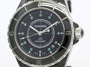 CHANEL J12 Emerald Ceramic Automatic Mens Watch H2131 (BF089634)