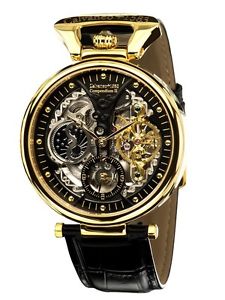 VK: 1.289,- Euro !! Calvaneo 1583 COMPENDIUM GOLD LUXUS SQUELETTE AUTOMATIK UHR