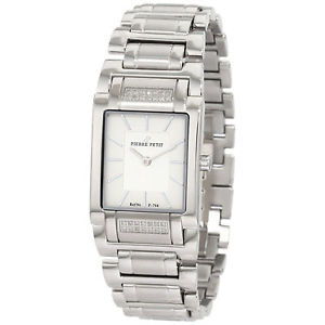 Pierre Petit Women's P-794E Serie Laval Steel Square Case Diamond Bracelet Watch