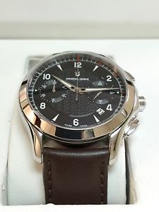 Universal Geneve  Uni Timer 871.127 Calibre UG 71.5 Black Dial  Dark Brown Band