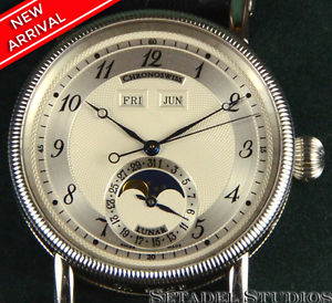 ChronoSwiss Lunar Moonphase Triple Date CH 9323 STEEL Watch w/ Box, Papers