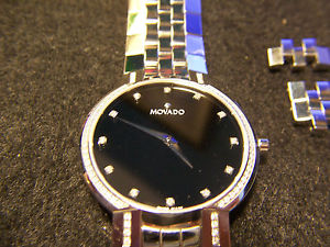 Movado 84 45 1891 S Men's Faceto 0605585 w/Diamonds, Mint Condition!