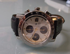 GIRARD PERREGAUX STAINLESS STEEL CHRONOGRAPH REF. 7000 LEATHER WITH DEPLOYANT