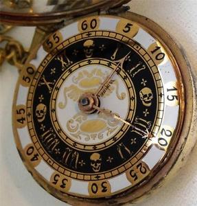 Rare antique Verge Fusee pair case Doctor's Memento Mori skull watch.  J.Warrand
