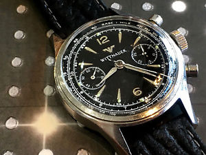 Vintage Wittnauer Chronograph Wristwatch Mens Rare Gilt dial, All  Steel 14Y