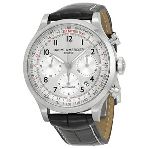 Baume and Mercier Capeland Chronograph Silver Dial Mens Watch 10046